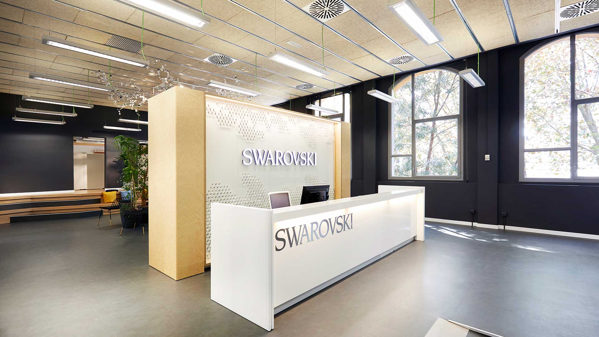 Conception et gestion de projet des bureaux de Swarovski à Barcelona